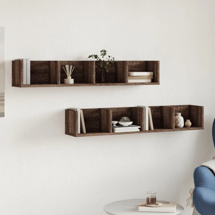 Armoires murales 2pcs chêne marron 99x18x16,5cm bois ingénierie - 3