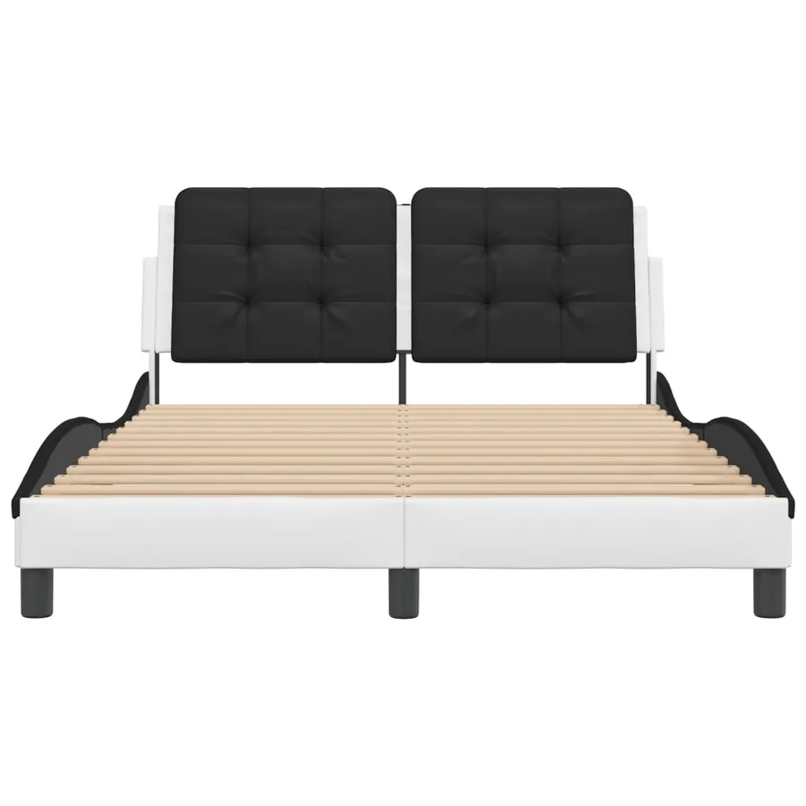 Cadre de lit avec LED sans matelas Zadar blanc et noir 140x200 cm - 6