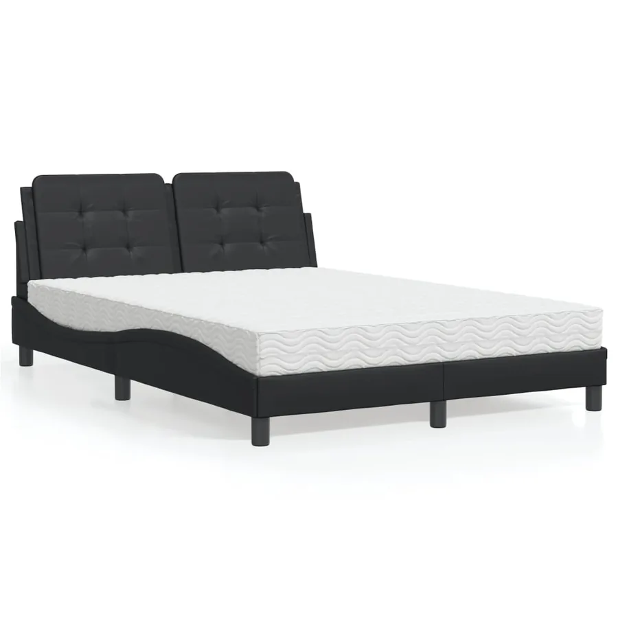 Cadre de lit sans matelas Zadar noir 140x200 cm similicuir