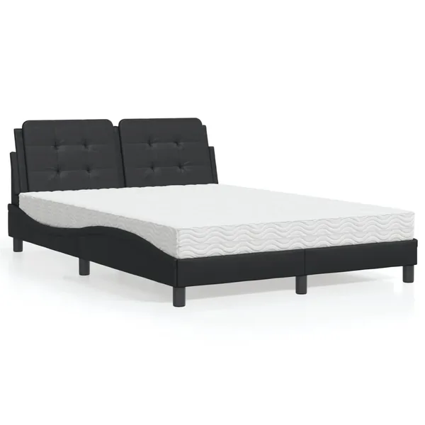 Cadre de lit sans matelas Zadar noir 140x200 cm similicuir