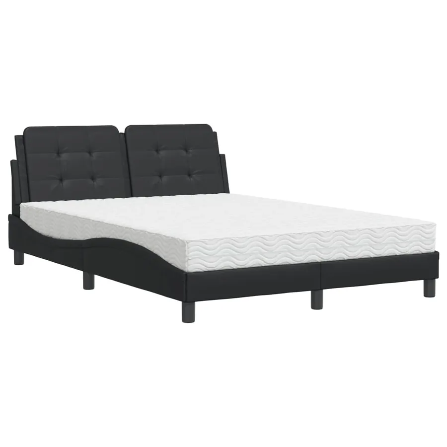 Cadre de lit sans matelas Zadar noir 140x200 cm similicuir - 2
