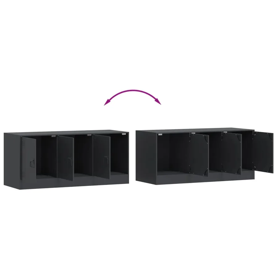 Meuble TV anthracite 99x39x44 cm acier - 10
