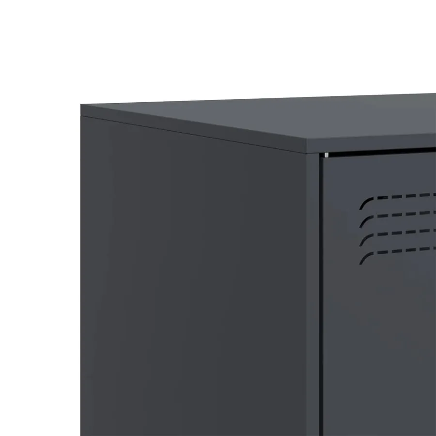 Meuble TV anthracite 99x39x44 cm acier - 11