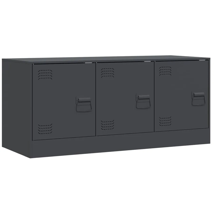 Meuble TV anthracite 99x39x44 cm acier - 2