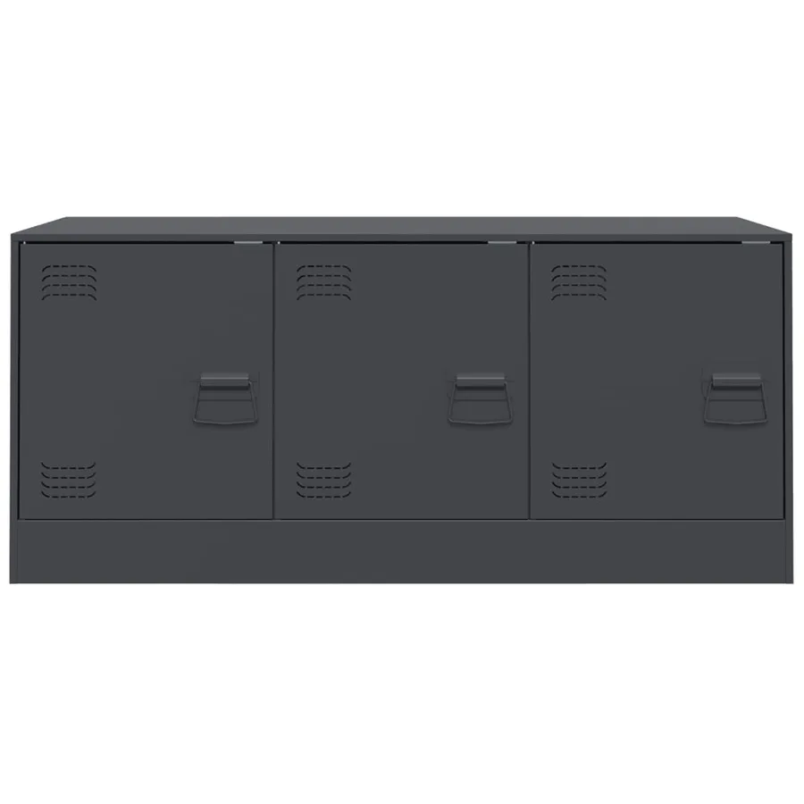 Meuble TV anthracite 99x39x44 cm acier - 6