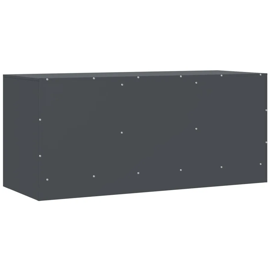 Meuble TV anthracite 99x39x44 cm acier - 9
