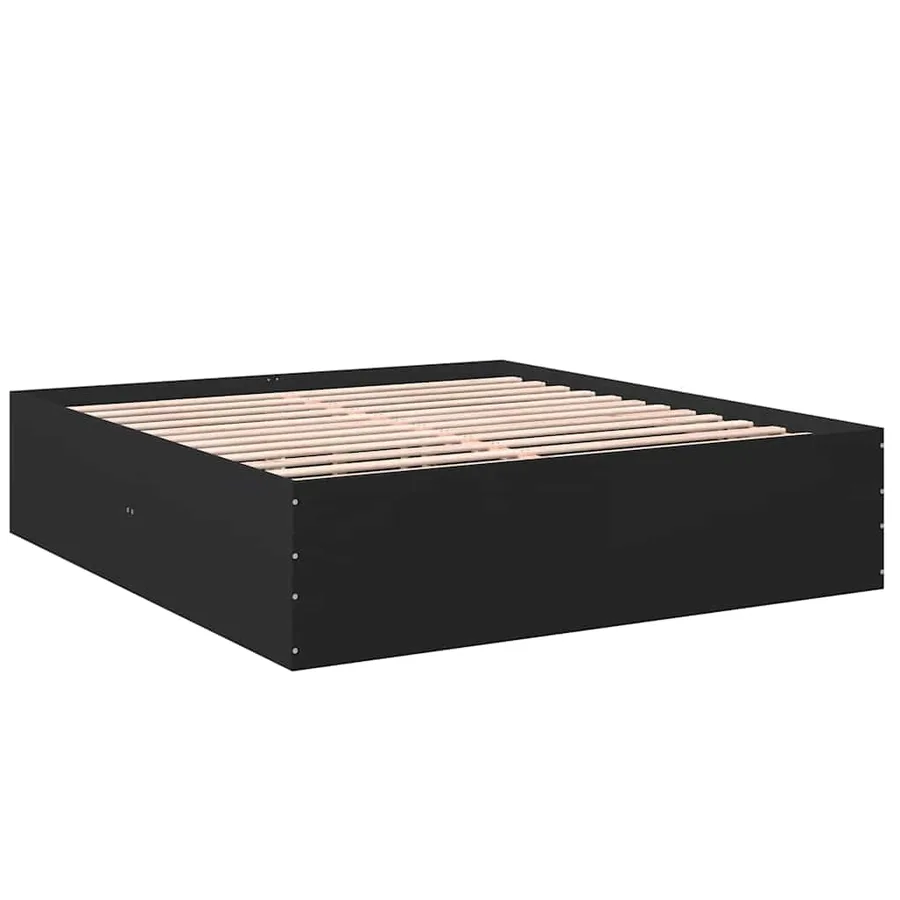 Cadre de lit sans matelas noir 180x200 cm - 6