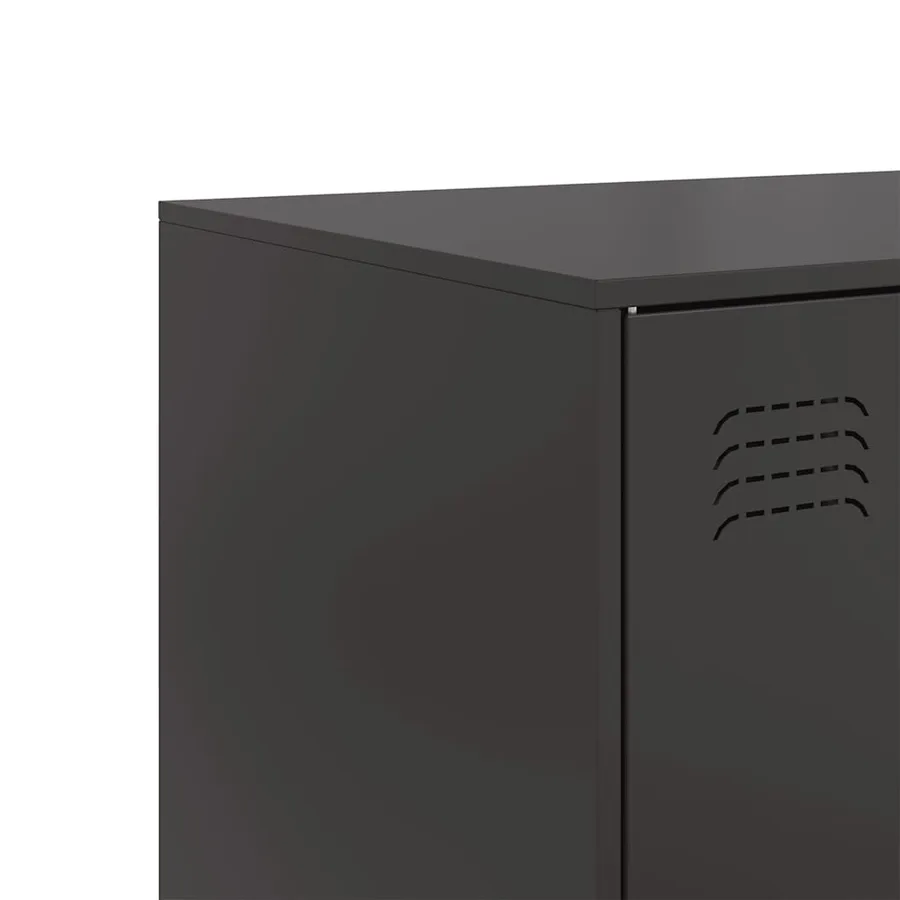 Buffet noir 99x39x73 cm acier - 11