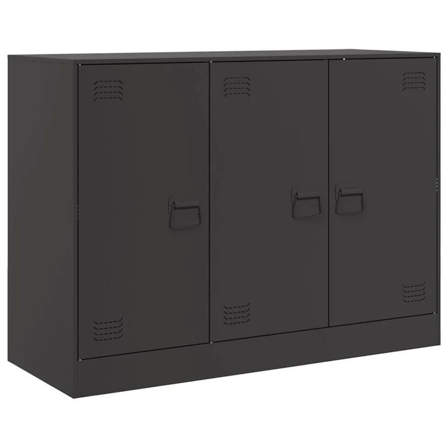Buffet noir 99x39x73 cm acier - 2