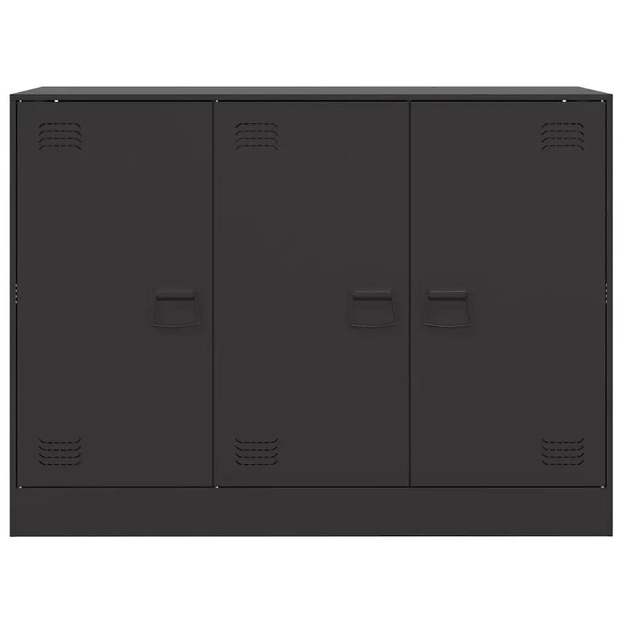 Buffet noir 99x39x73 cm acier - 6