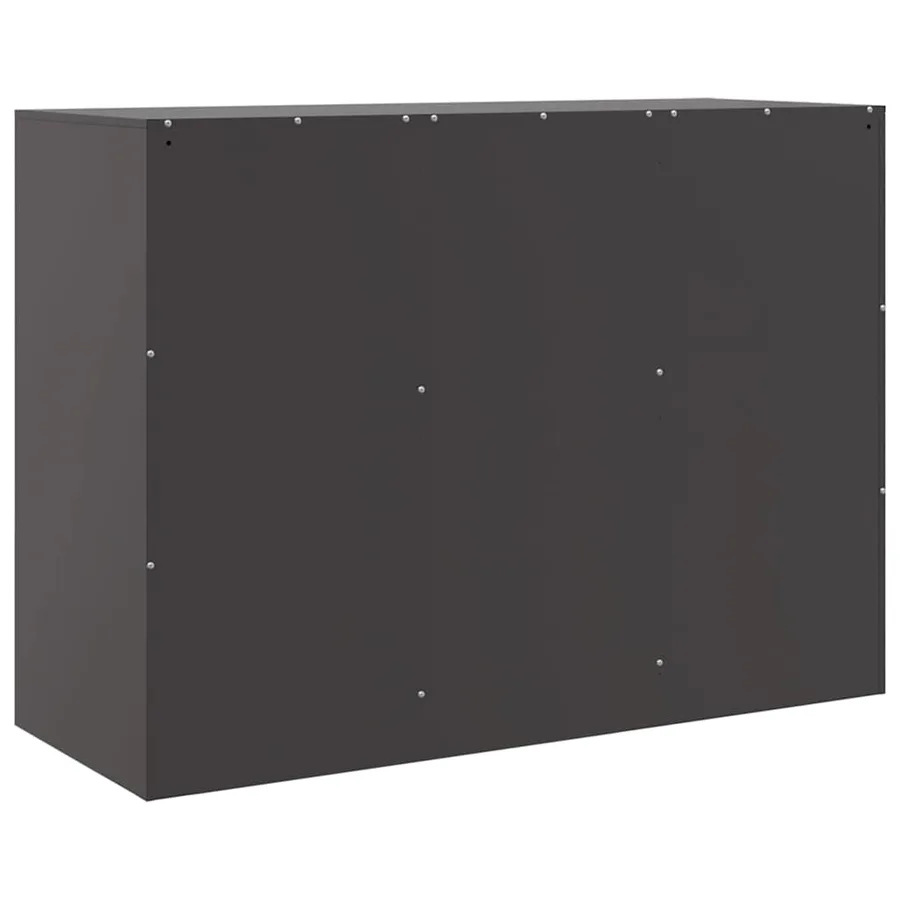 Buffet noir 99x39x73 cm acier - 9