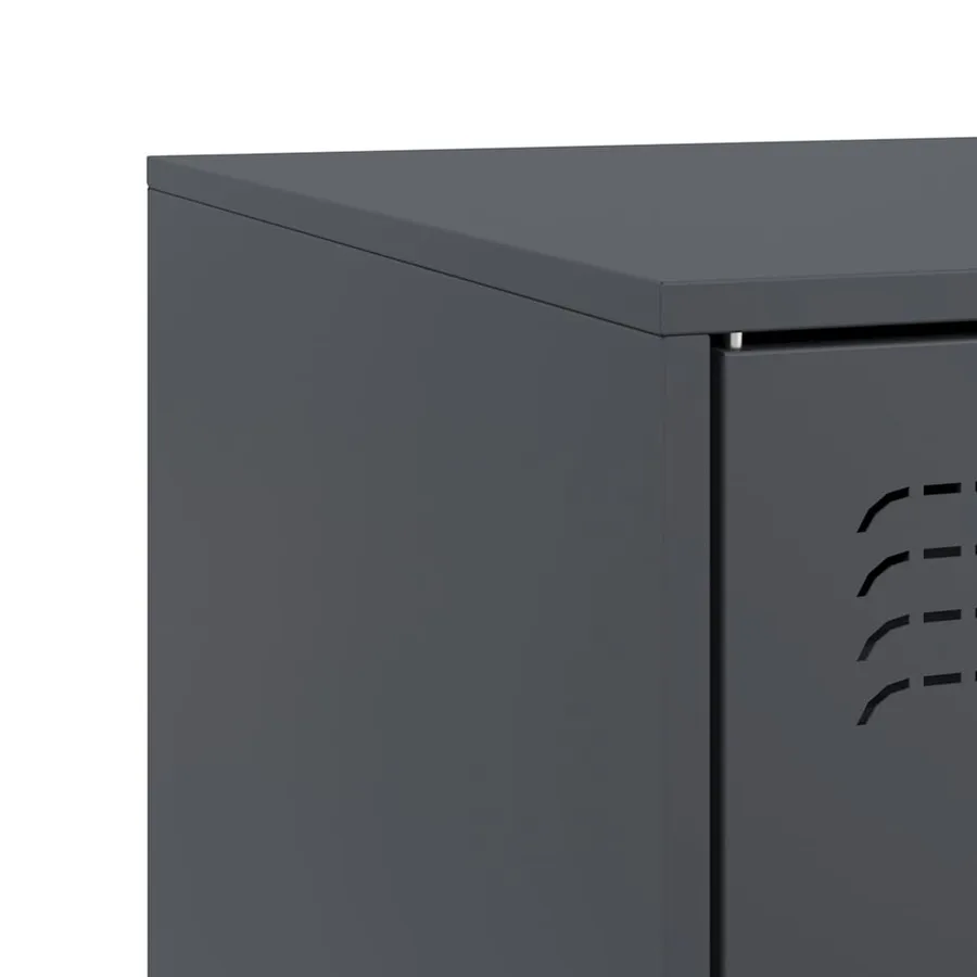 Meuble TV anthracite 99x39x44 cm acier - 10