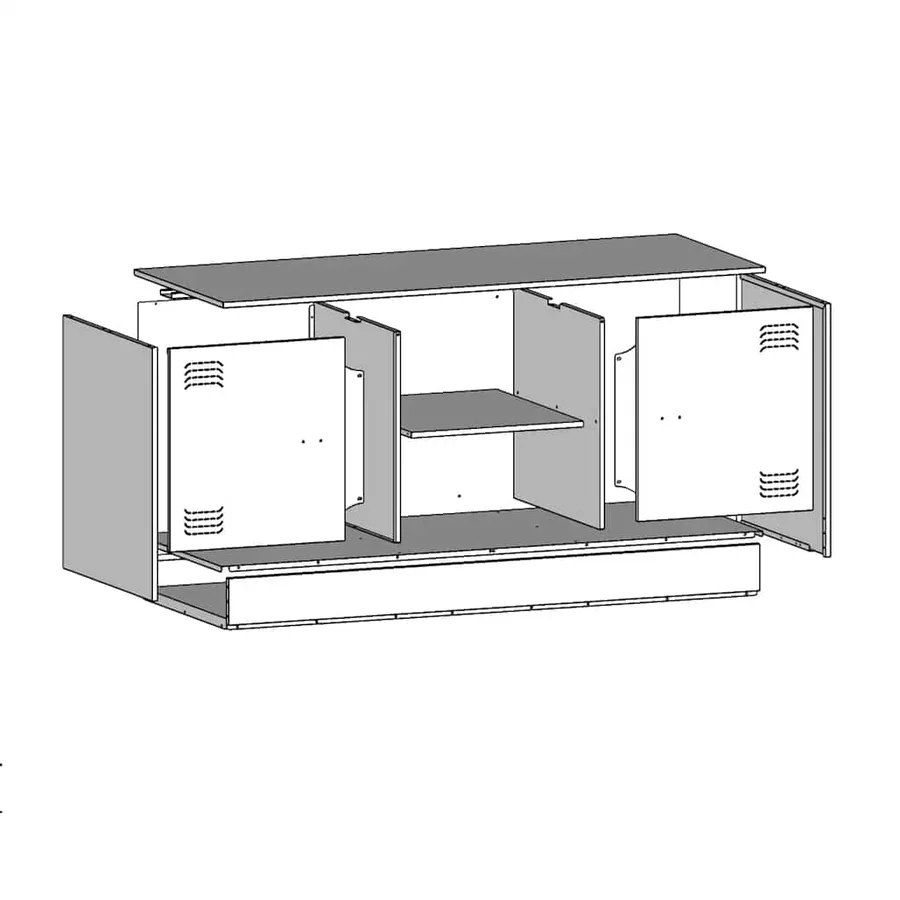 Meuble TV anthracite 99x39x44 cm acier - 12