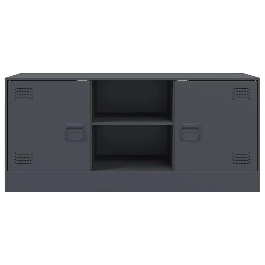 Meuble TV anthracite 99x39x44 cm acier - 6