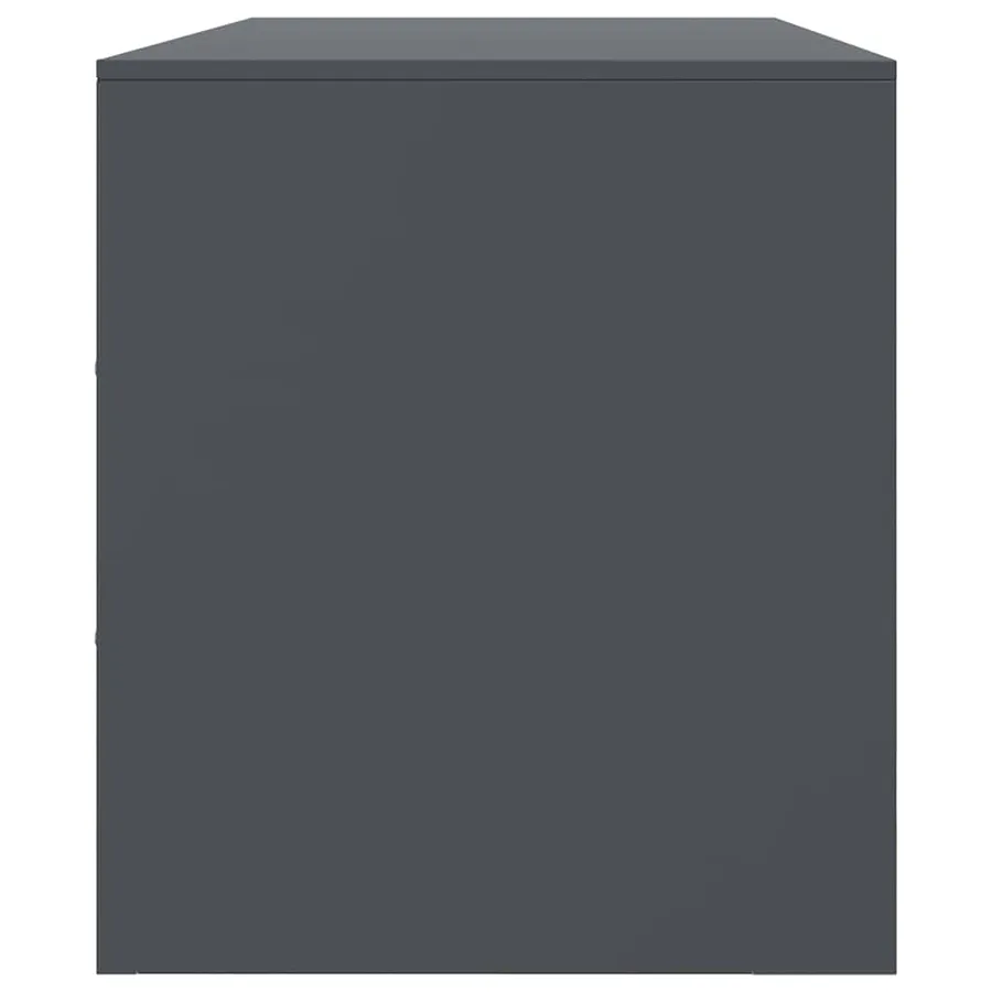 Meuble TV anthracite 99x39x44 cm acier - 8