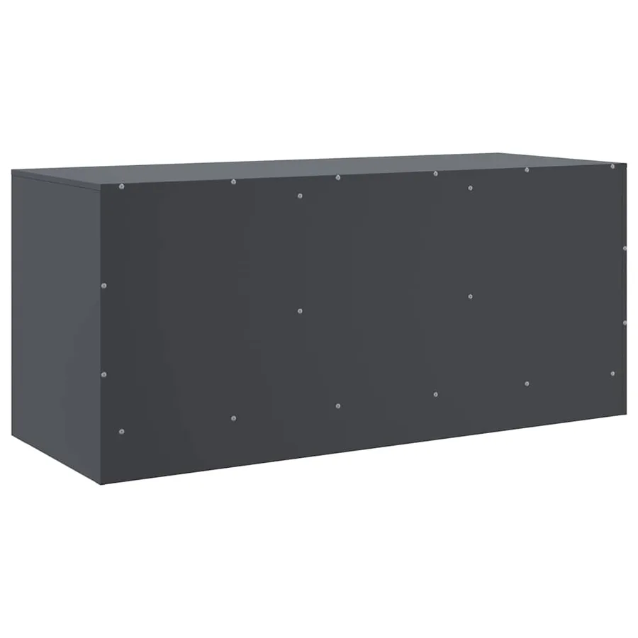 Meuble TV anthracite 99x39x44 cm acier - 9