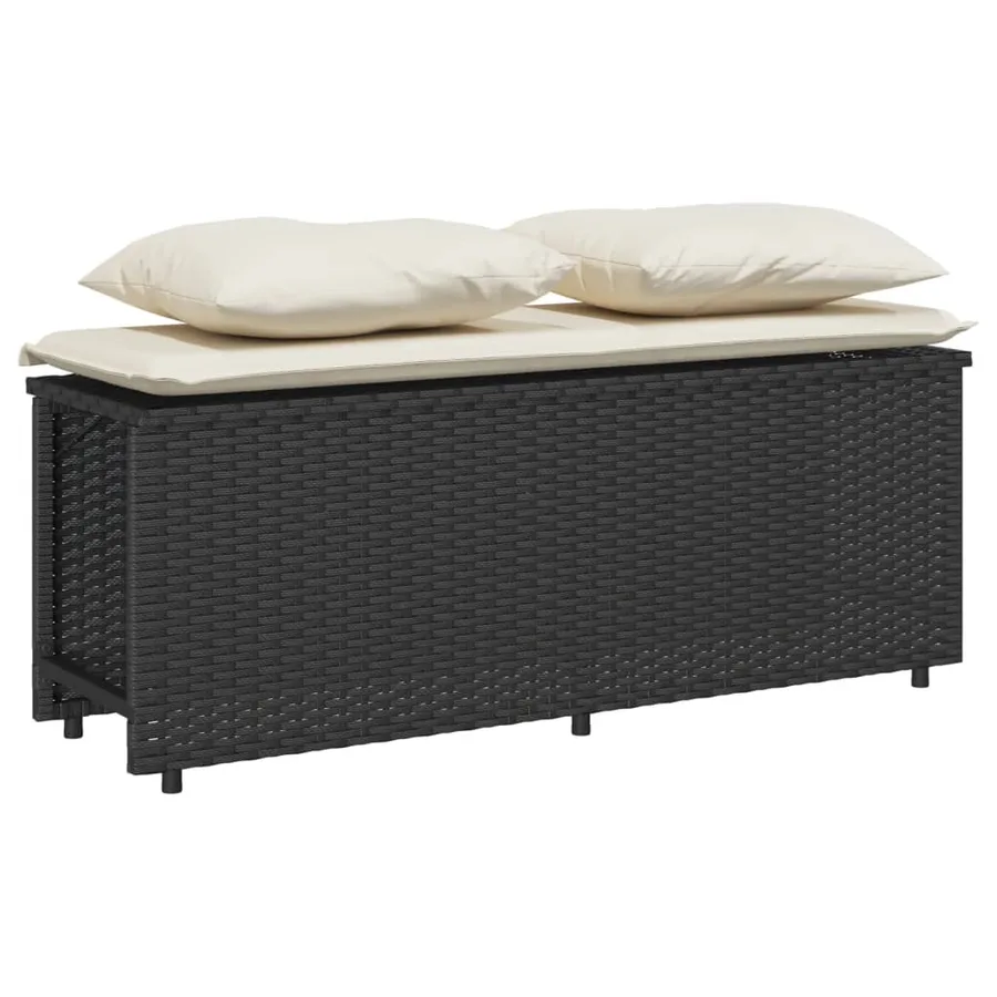 Ensemble à manger de jardin avec coussins 3 pcs Noir - 4