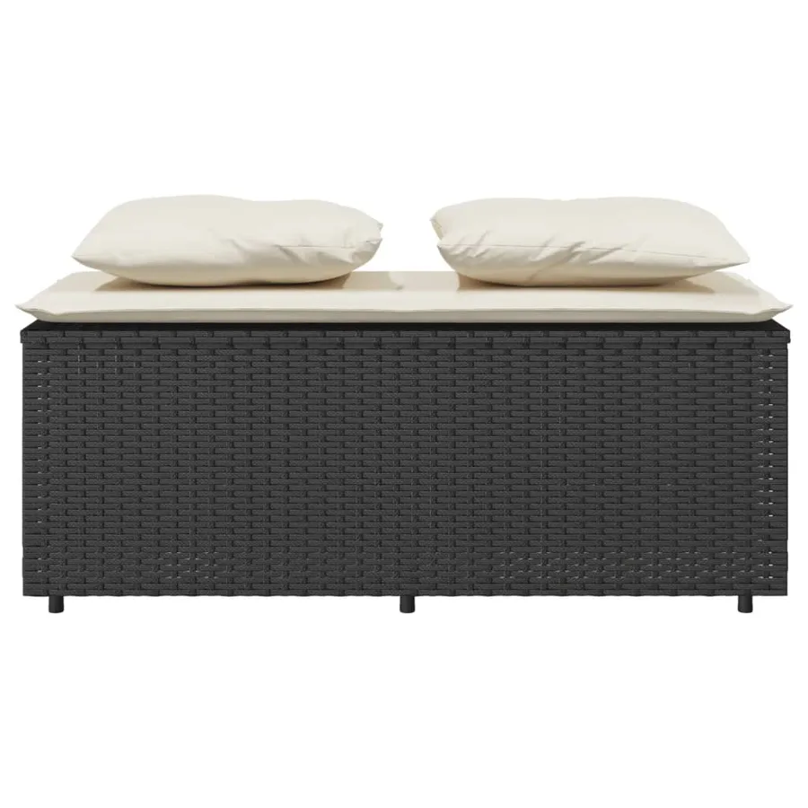 Ensemble à manger de jardin avec coussins 3 pcs Noir - 5