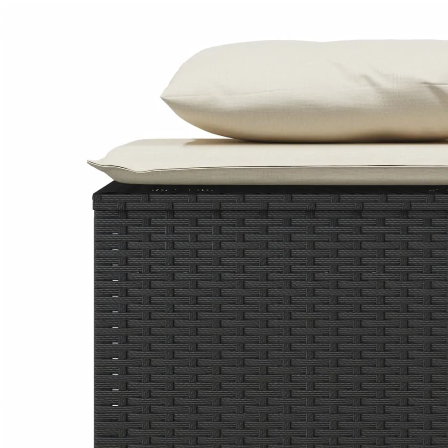 Ensemble à manger de jardin avec coussins 3 pcs Noir - 7