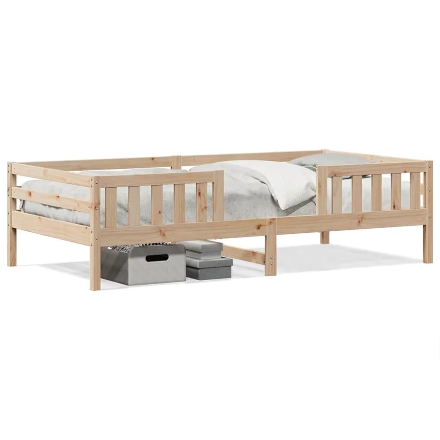 Cadre de lit sans matelas 100x200 cm bois massif de pin - 2