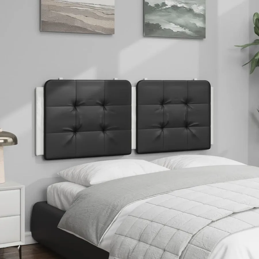 Coussin de tête de lit Zadar noir et blanc 120 cm similicuir - 3