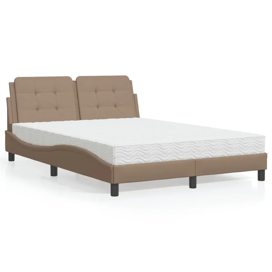 Lit avec matelas Zadar cappuccino 140x200 cm similicuir