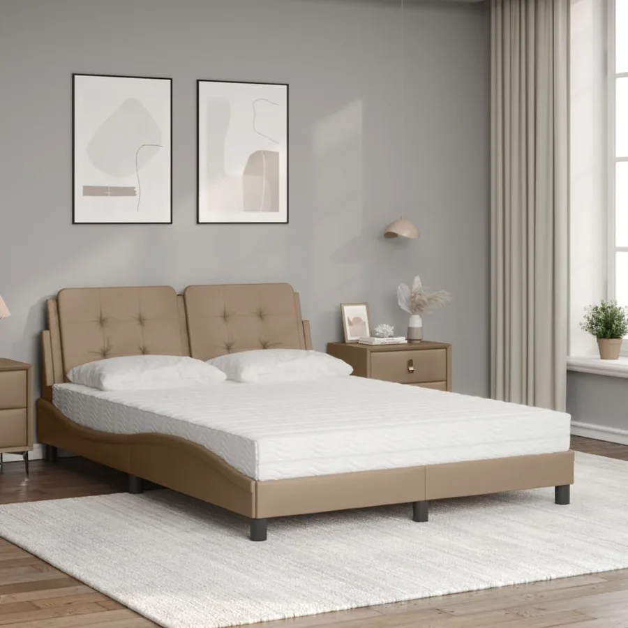 Lit avec matelas Zadar cappuccino 140x200 cm similicuir - 3