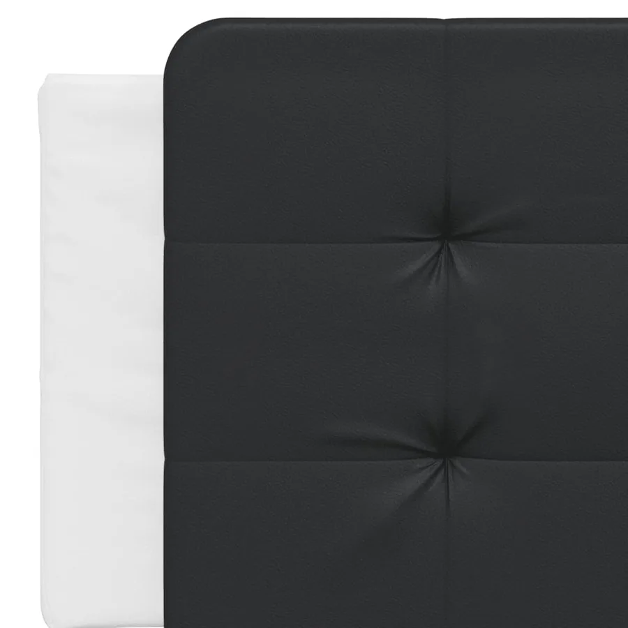 Lit avec matelas Zadar blanc et noir 160x200 cm similicuir - 7