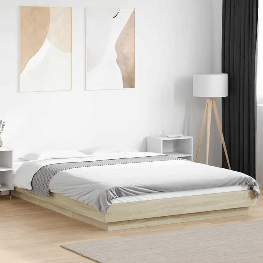 Cadre de lit sans matelas chêne sonoma 120x200 cm
