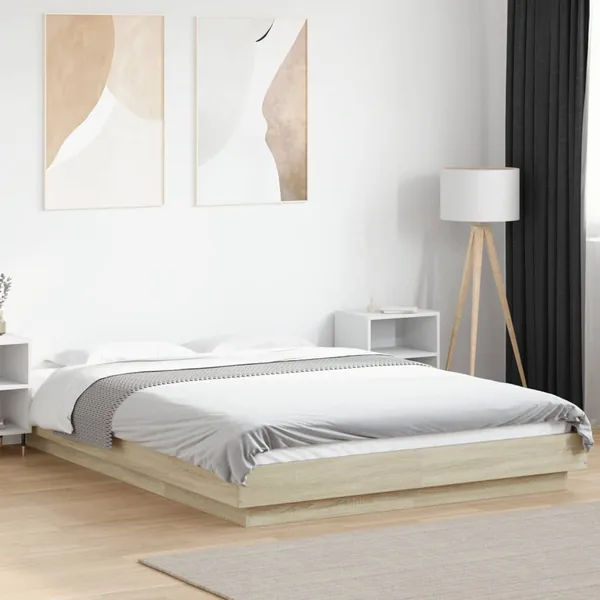 Cadre de lit sans matelas chêne sonoma 120x200 cm