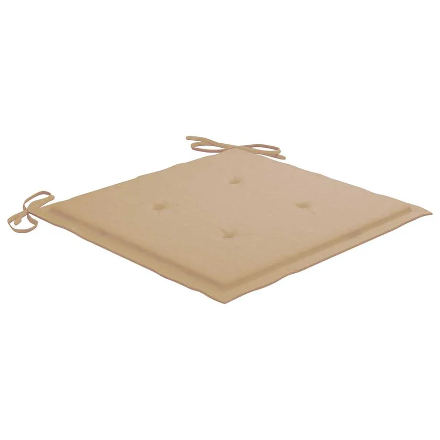 Chaises de jardin lot de 2 avec coussins Bois de teck massif - 7