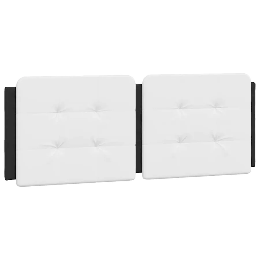 Cadre de lit sans matelas Zadar noir et blanc 140x190 cm similicuir - 8