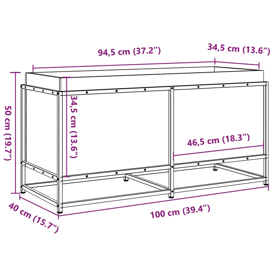 Jardinière 100x40x50 cm bois de pin massif - 10