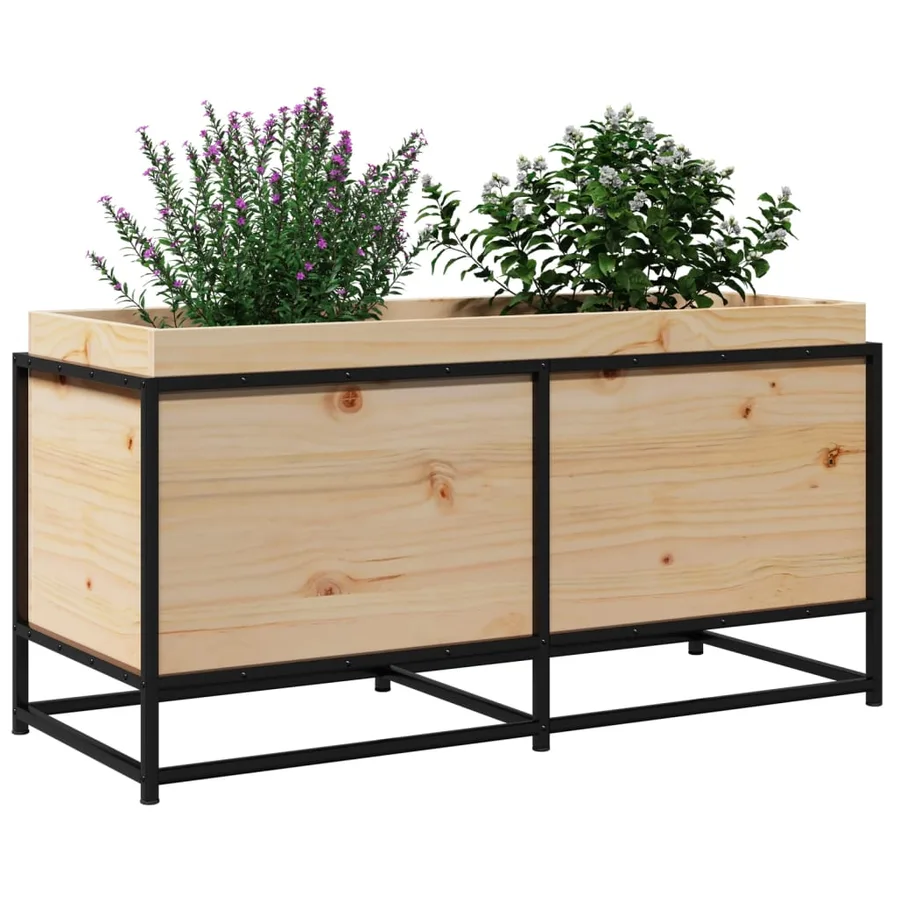 Jardinière 100x40x50 cm bois de pin massif - 4