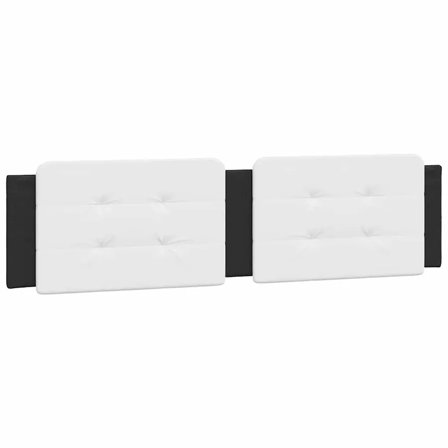 Cadre de lit sans matelas Zadar noir et blanc 160x200 cm similicuir - 8
