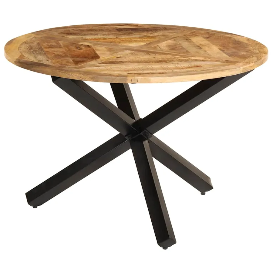 Table à manger Ø110x75 cm bois massif de manguier brut - 10