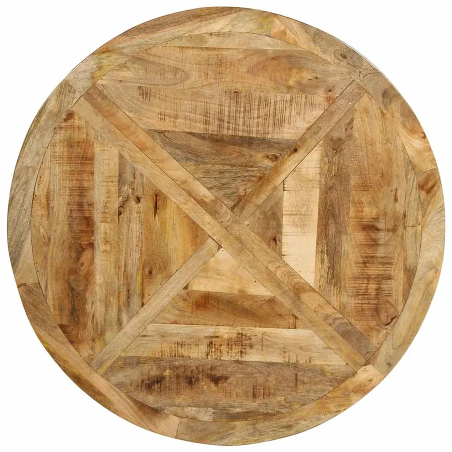 Table à manger Ø110x75 cm bois massif de manguier brut - 3