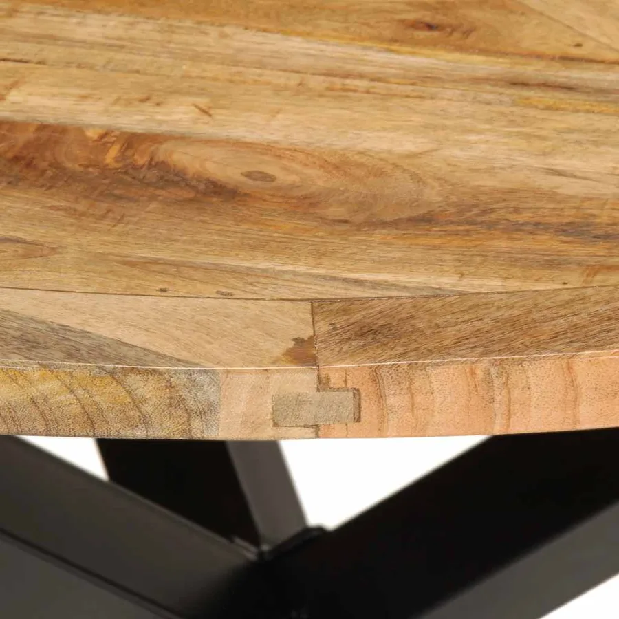 Table à manger Ø110x75 cm bois massif de manguier brut - 5