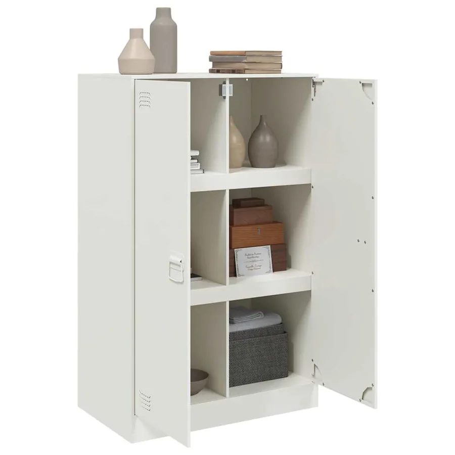 Buffet blanc 67x39x107 cm acier - 4