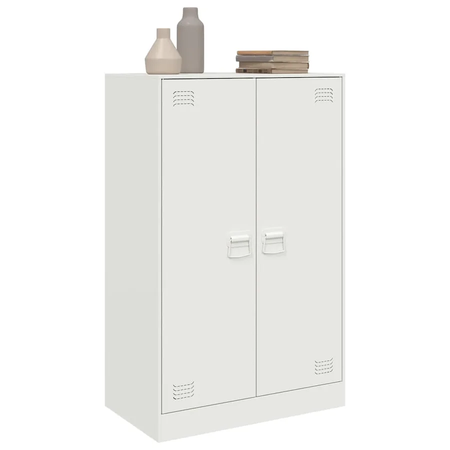 Buffet blanc 67x39x107 cm acier - 5
