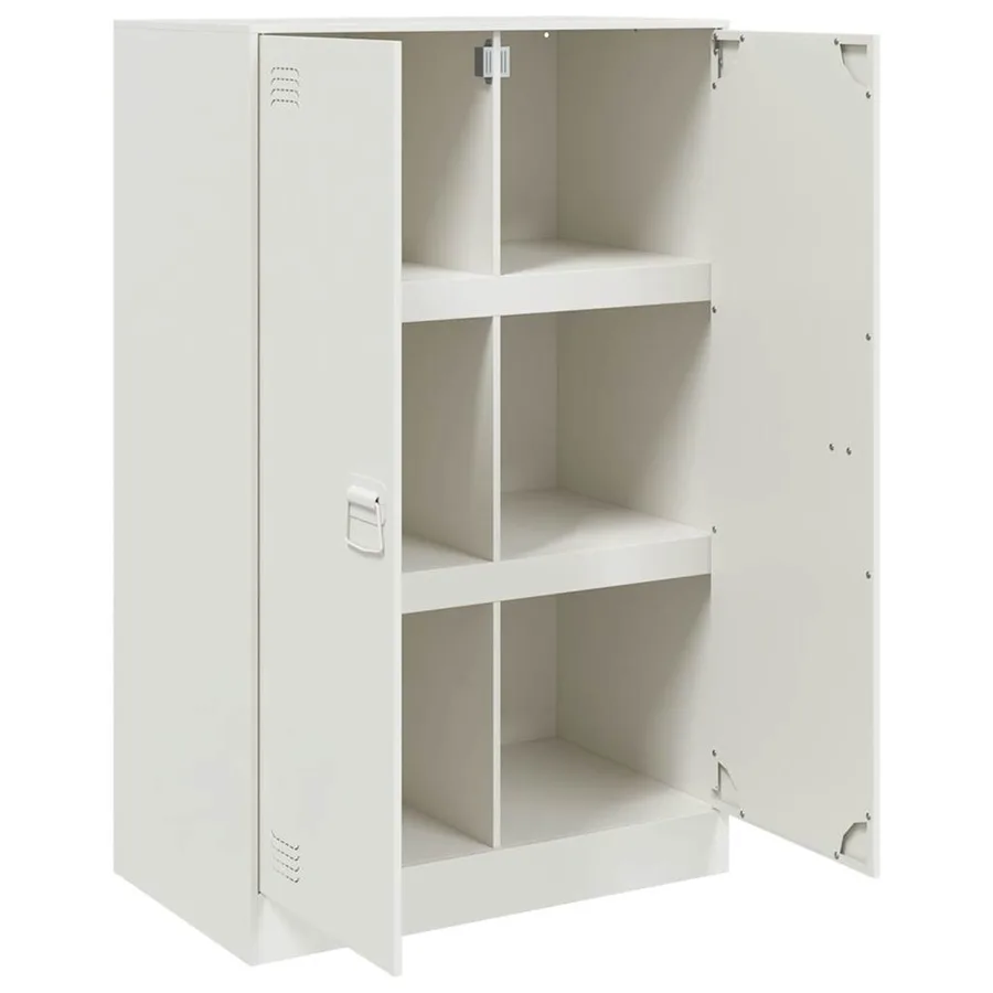 Buffet blanc 67x39x107 cm acier - 7