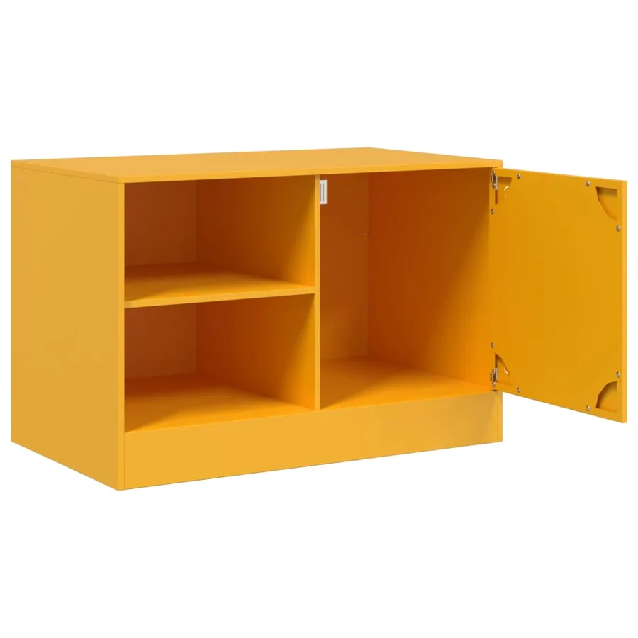 Meubles TV 2 pcs jaune moutarde 67x39x44 cm acier - 7