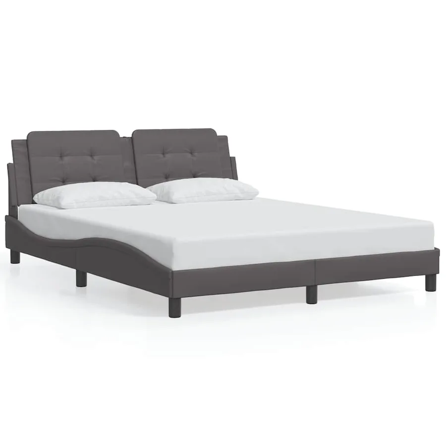 Cadre de lit sans matelas Zadar gris 160x200 cm similicuir - 2