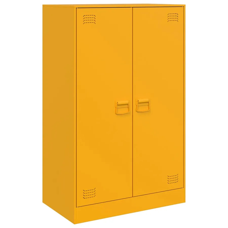 Buffet jaune moutarde 67x39x107 cm acier - 2