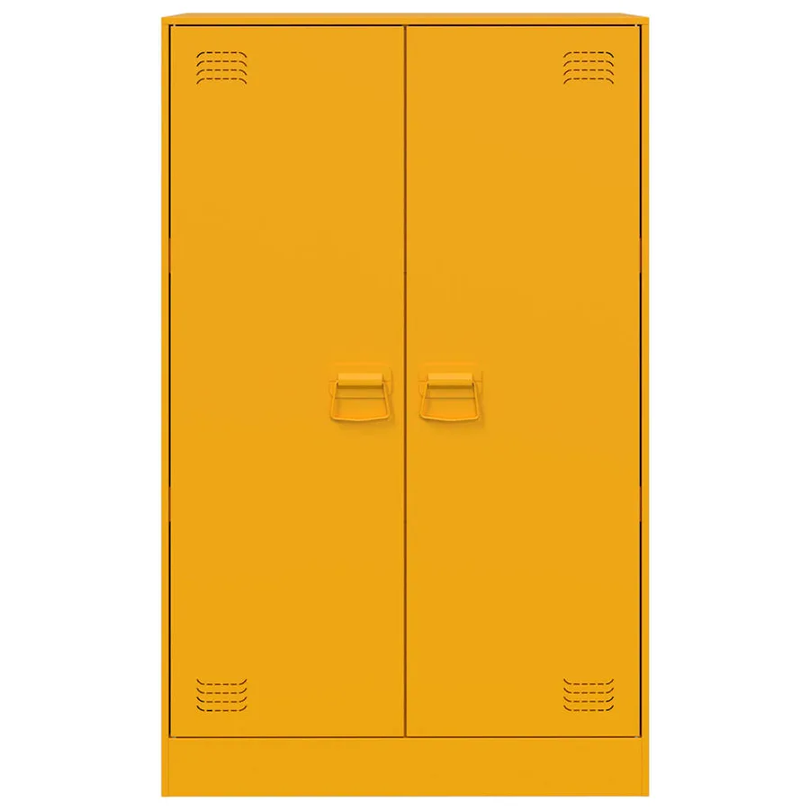 Buffet jaune moutarde 67x39x107 cm acier - 6