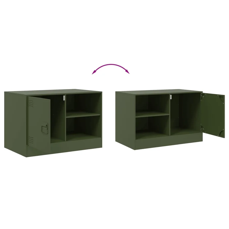 Meubles TV 2 pcs vert olive 67x39x44 cm acier - 10