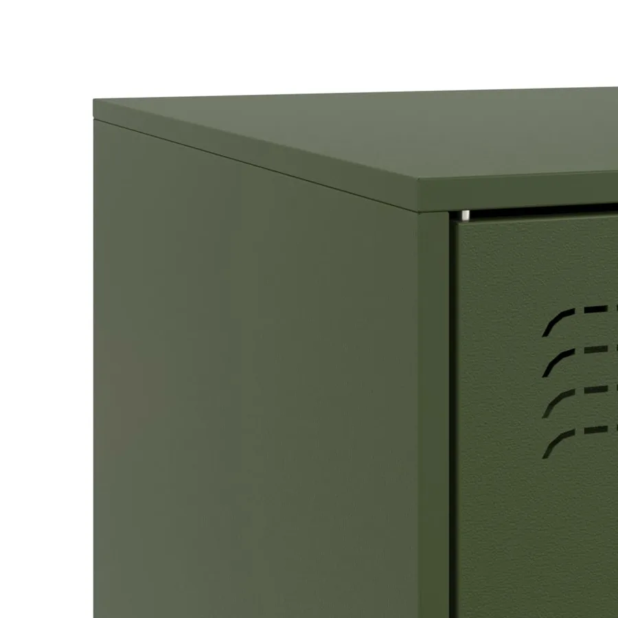 Meubles TV 2 pcs vert olive 67x39x44 cm acier - 11