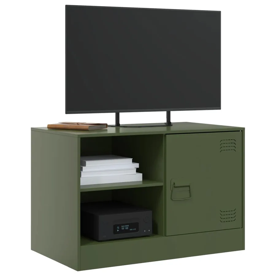 Meubles TV 2 pcs vert olive 67x39x44 cm acier - 3