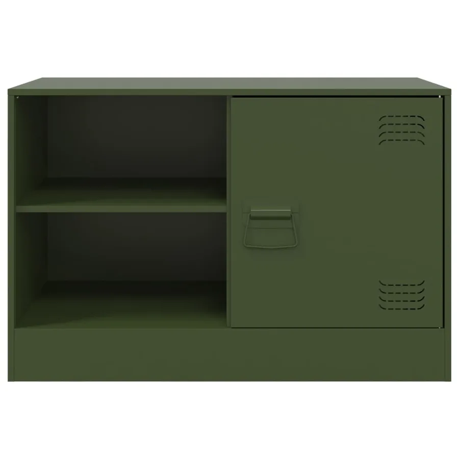 Meubles TV 2 pcs vert olive 67x39x44 cm acier - 5