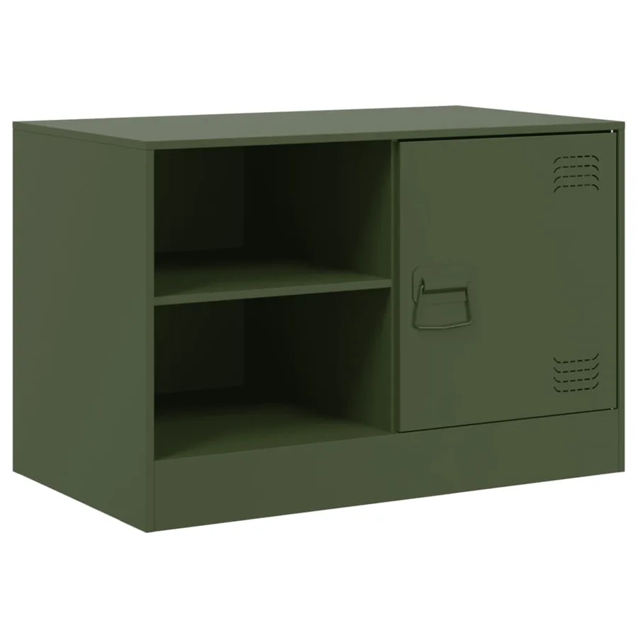 Meubles TV 2 pcs vert olive 67x39x44 cm acier - 6